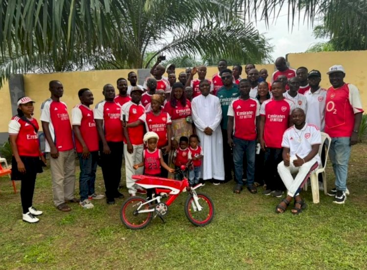 Benue Arsenal family combines EPL title celebration with N3.2m Church donation, humanitarian outreach to IDPs