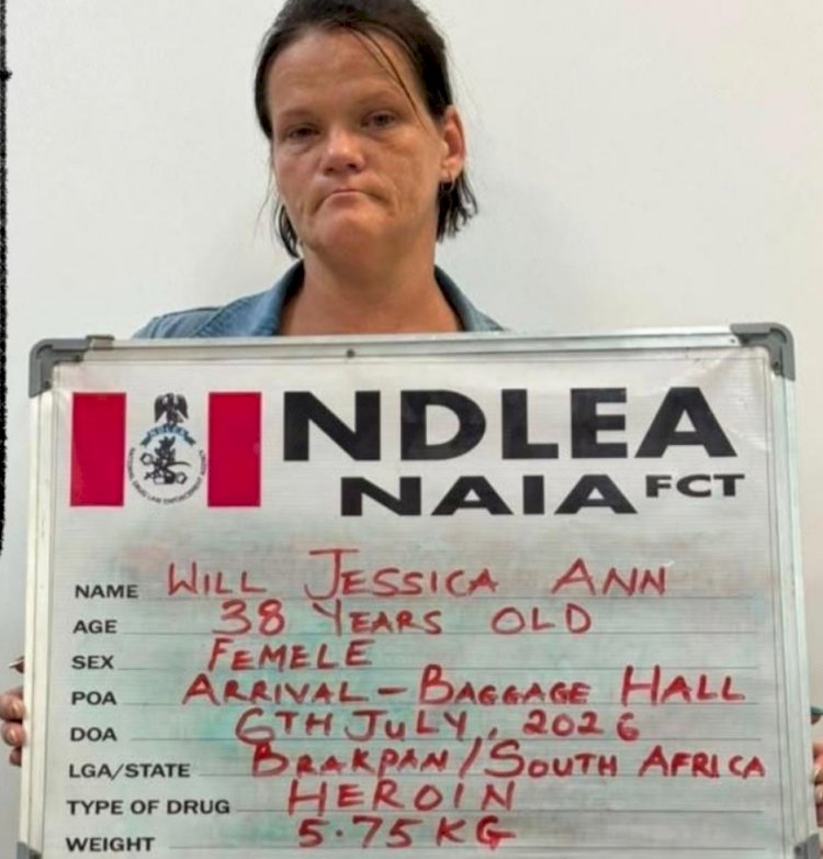 NDLEA nabs South African woman with 5.75kg heroin at Abuja Airport, arrests Lagos okada rider over meth shipment