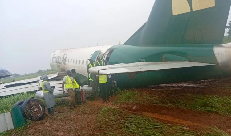 How 68 passengers escape as Enugu Airlines plane overshoots runway, crash-lands at Benin Airport