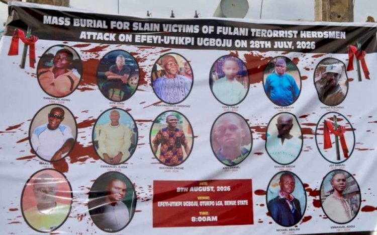 16 Killed: Tears, Anger as Benue Community Holds Mass Burial for Attack Victims